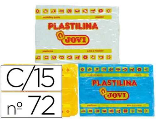 Plasticina jovi 72 pastilha 350 grs caixa de 15 cores sortidas , Jovi , 6199 , 8412027002707